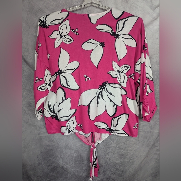 Tribal Blsize XL Butterfly Print With Knotted Waist And Short Bodice Hot Pink - Picture 2 of 10